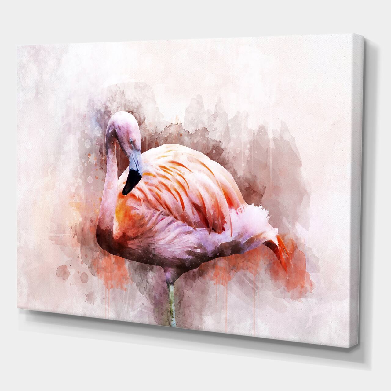 Designart - Portrait of Pink Flamingo III - Farmhouse Canvas Wall Art Print
